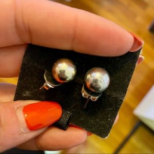 Large Ball Silver Stud Earrings